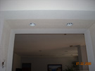 During - Recessed cans cut in and wired.